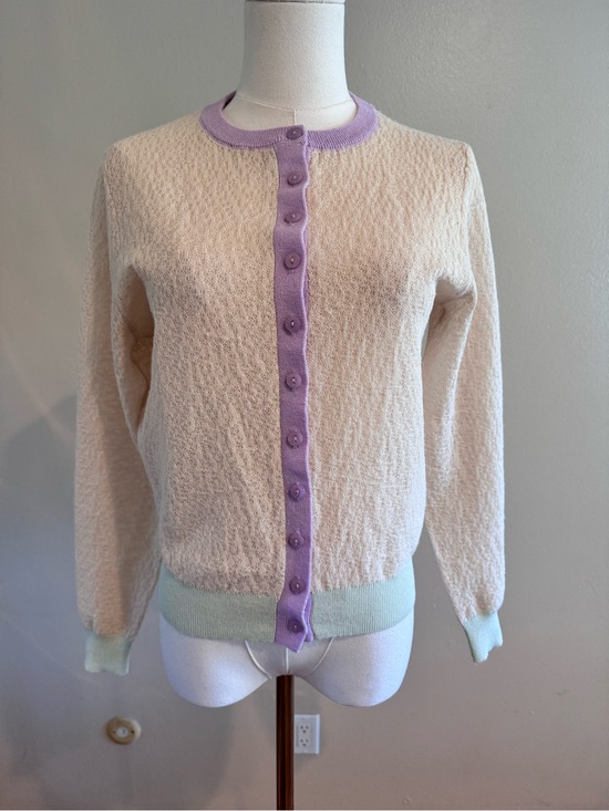 Zara Sweaters - Zara Pastel Colorblock Open Knit Cardigan Size Small